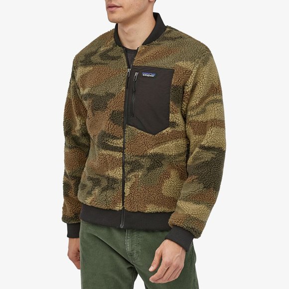 NWOT PATAGONIA Classic Retro X Fleece Jacket Camouflage Camo Deep Pile Sherpa S - Picture 1 of 8